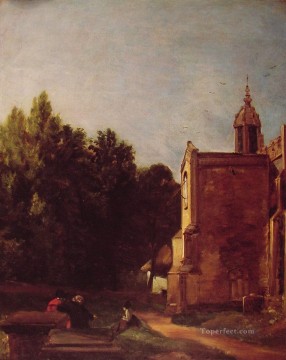  Constable Art Painting - A Church porch Romantic John Constable